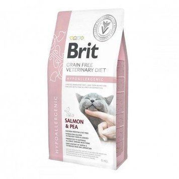 Brit Cat Hypoallergenic VetDiets - Гіппоалергенний сухий корм для кішок з лососем і горохом 2кг 55625 фото