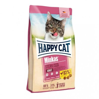 Happy Cat Minkas Sterilised Geflugel - Сухой корм для стерилизованных кошек с птицей 1,5кг 36872 фото
