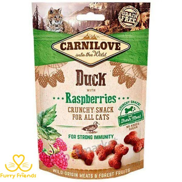 Ласощі Carnilove Cat Crunchy Snack для котів з качкою та малиною 50 г 73734 фото