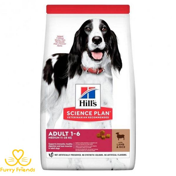 Hills SP can Adult Md L R корм для взрослых собак средних пород ягненок и рис 14 кг 604357 67190 фото