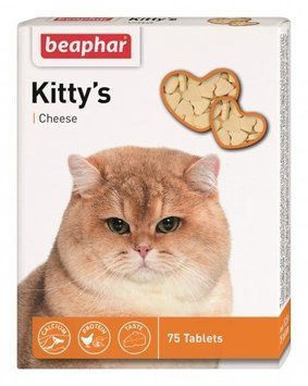 Kittys +Cheese Лакомство для кошек, со вкусом сыра 75 таблеток 6870 фото