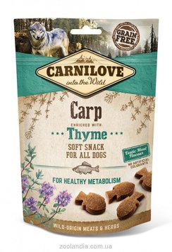 Ласощі Carnilove Dog Soft Snack для собак з карпом і чебрецем 200 г 73737 фото