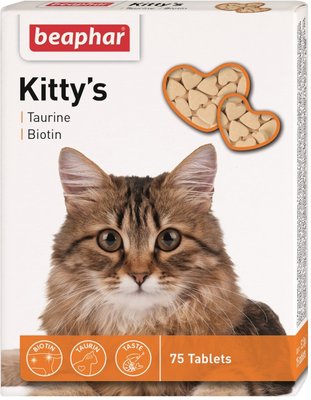 Kittys Taurin Biotin Ласощі з таурином і біотином 75 таблеток 6871 фото