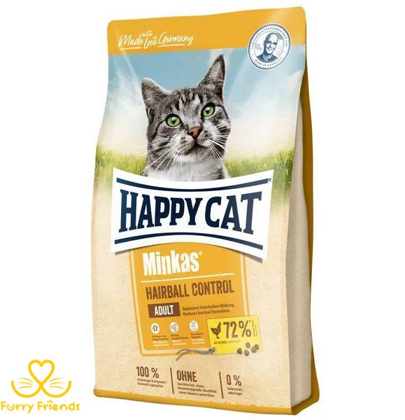 Happy Cat Minkas Hairball Control Сухий корм для кішок із птицею 0,5 кг 41988 фото
