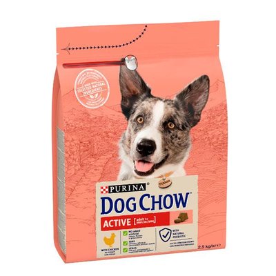 Dog Chow Active Adult 1+ cухой корм для собак с повышенной активностью с курицей 2,5 кг 26657 фото
