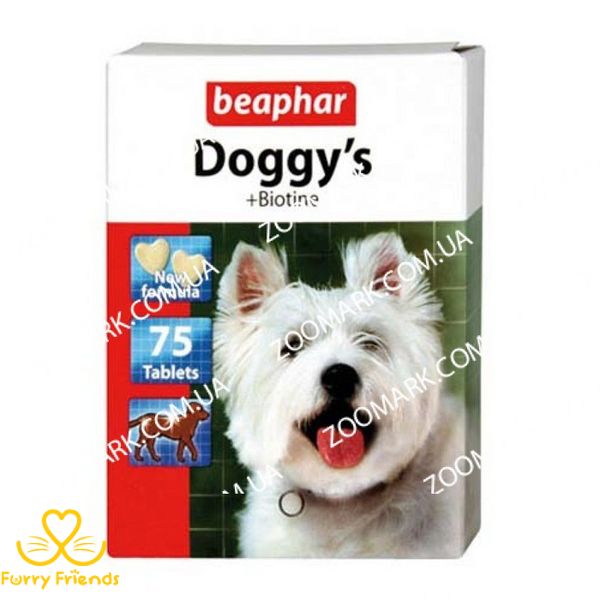 Doggys Biotin Витаминизированное лакомство с биотином для собак Doggys + Biotin Beaphar 12507 - 6872 фото