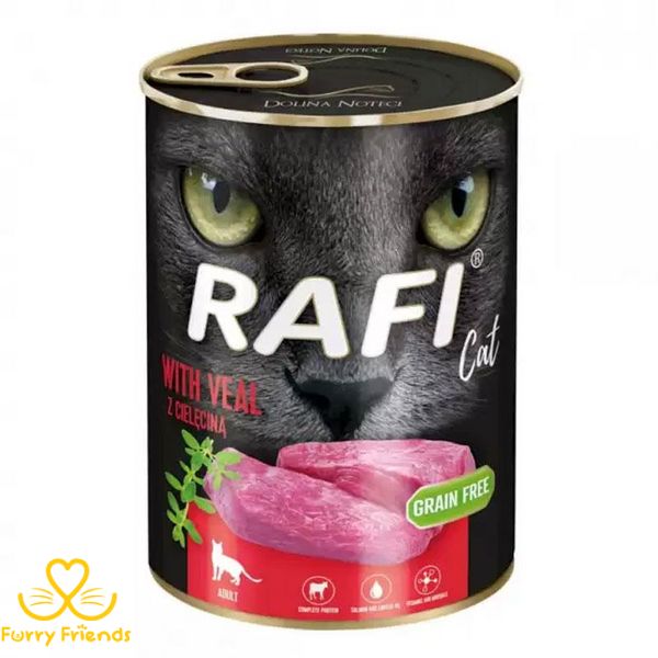 Dolina Noteci RAFI Grain Free Cat with Veal консервы для кошек с телятиной (65) 400г 394563 66098 фото