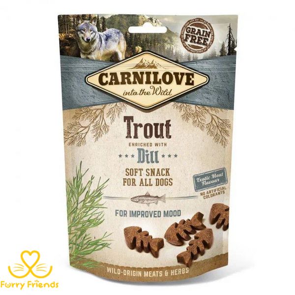 Лакомство Carnilove Dog Soft Snack для собак с форелью и укропом 200г 73740 фото