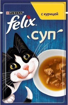 Вологий корм Purina Felix суп для кішок з куркою 48 г 67472 фото