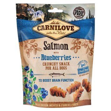 Ласощі Carnilove Crunchy with Salmon Blueberries &mdash; беззернове для собак усіх порід Снек із лососем і чорницею 200 г 73743 фото