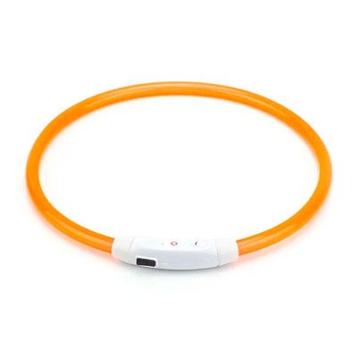 Ошейник для собак светящийся с USB-зарядкой 35 см Оранжевый 72172 фото