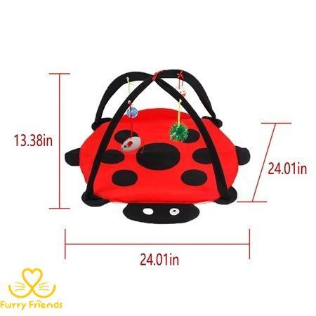 Игровой развивающий коврик с игрушками для кошек 55*55*35 см 60532 фото