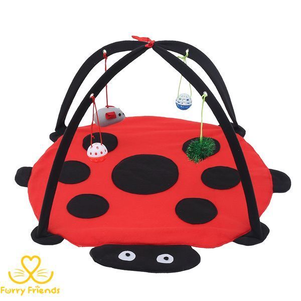Игровой развивающий коврик с игрушками для кошек 55*55*35 см 60532 фото
