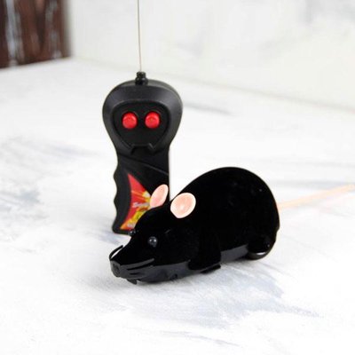 Мышь на радиоуправлении черная с пультом 28 х 6 см 72485 фото