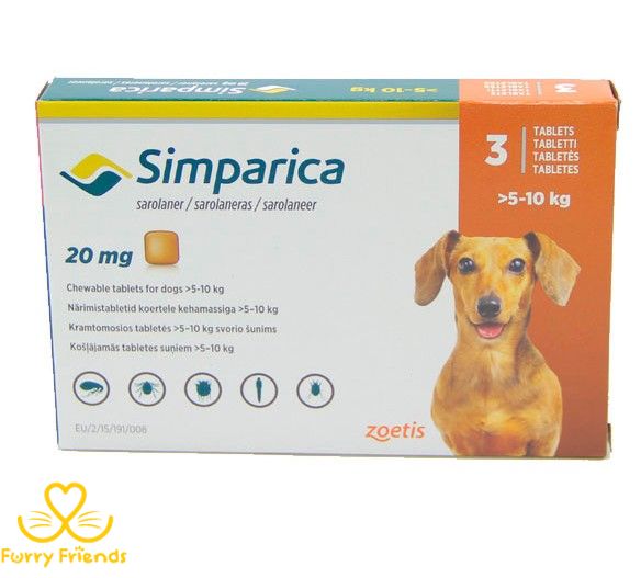 Симпарика (Simparica) Таблетки для собак 5 - 10кг 39613 фото